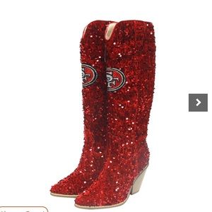 NFL 49er cowgirl boots, used once for about 1 hour